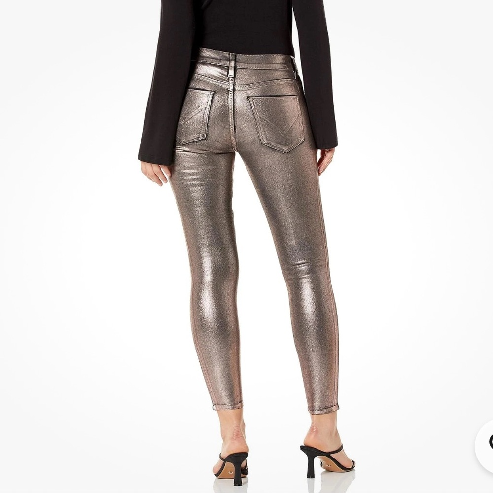 HUDSON Champagne Foil Skinny Jeans